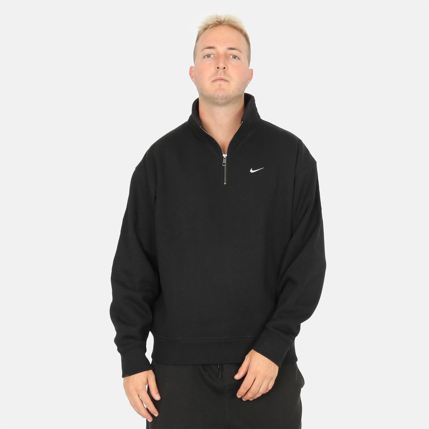 Nike SB Solo Swoosh 1/4-Zip Pullover - Black - Blowout Skateshop