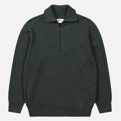 Wemoto Turner Knit Quarter Zip Crewneck - Dark Green - Blowout Skateshop