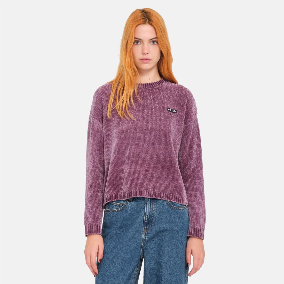 Volcom Women Bubble Tease Knit Crew - Vintage Violet