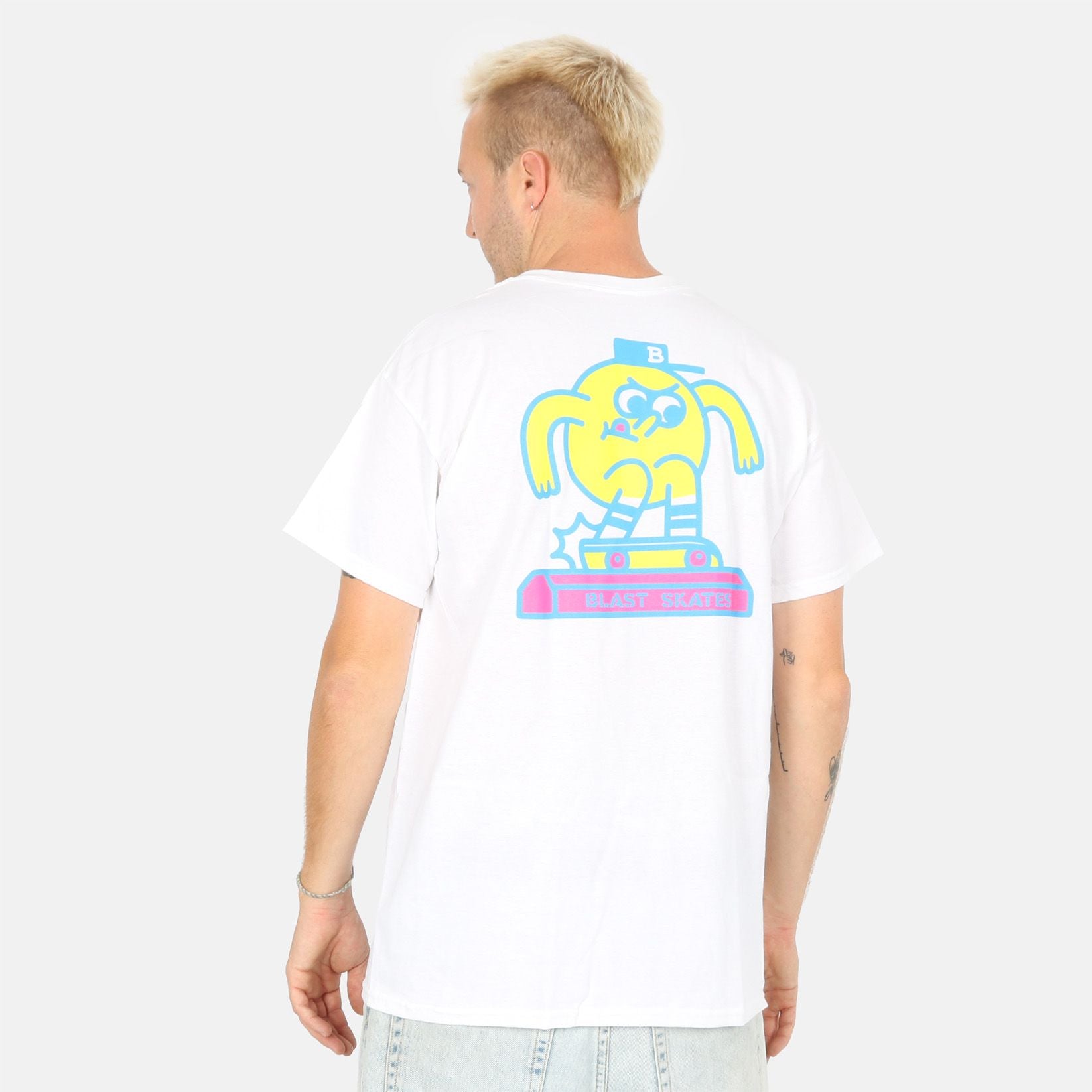 Blast Skates Mascot Curb Club T-Shirt - White