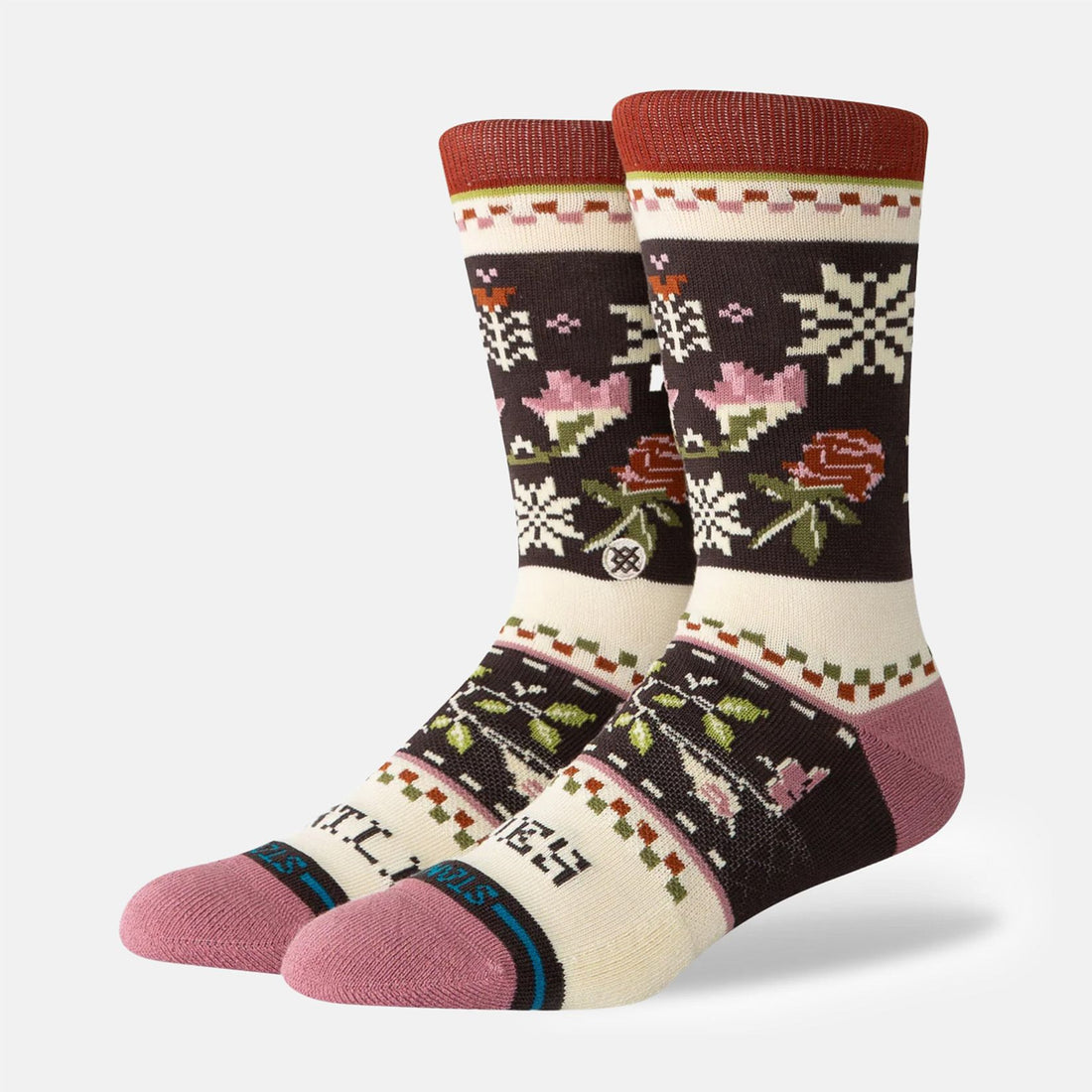 Stance Mistling Toes Crew Socke - Dusty Rose - Blowout Skateshop