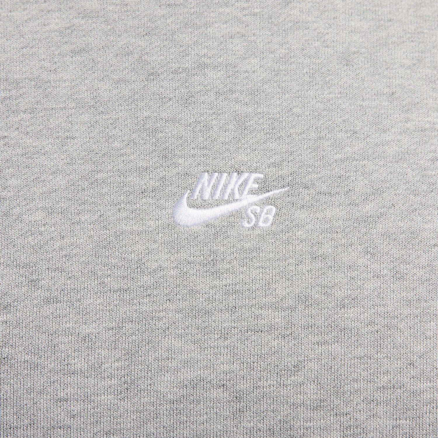 Nike SB Fleece Essential Logo Pullover - Heather Grey - Blowout Skateshop