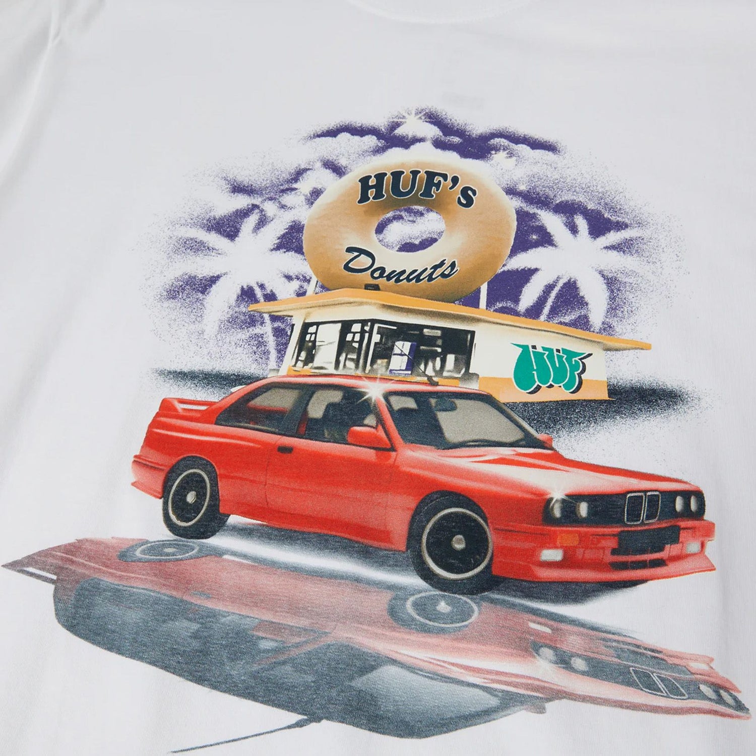 HUF Drive Thru T-Shirt - White - Blowout Skateshop