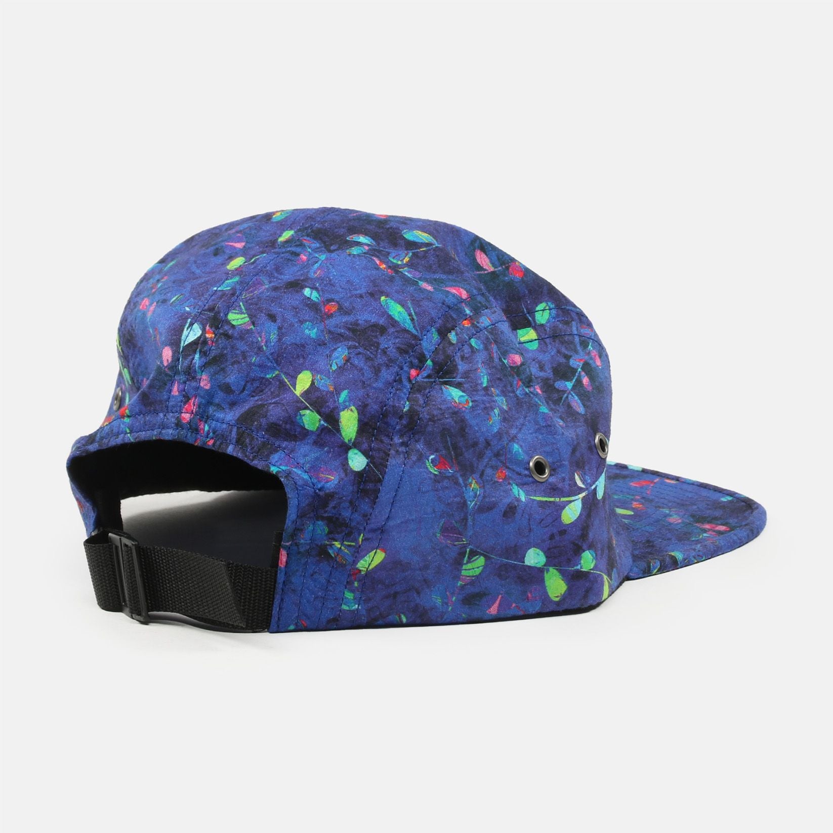 The Quiet Life Midnight Floral 5 Panel Camper Hat - BLue