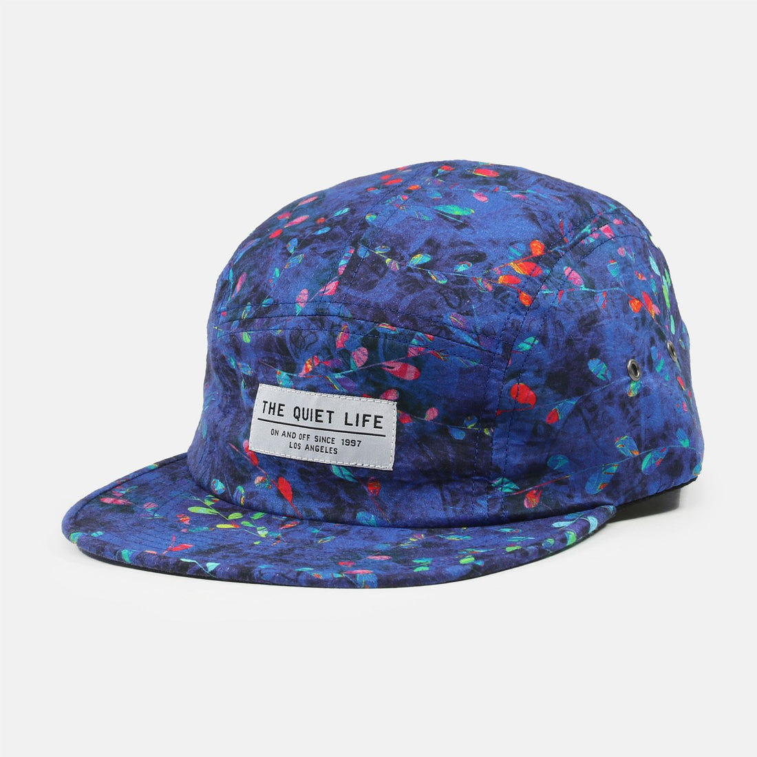 The Quiet Life Midnight Floral 5 Panel Camper Hat - BLue