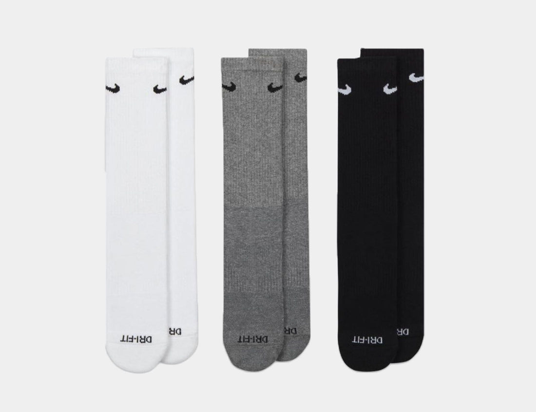 Nike SB Everyday Plus Crush Crew Socks (3-Pair) - White / Grey / Black - Blowout Skateshop