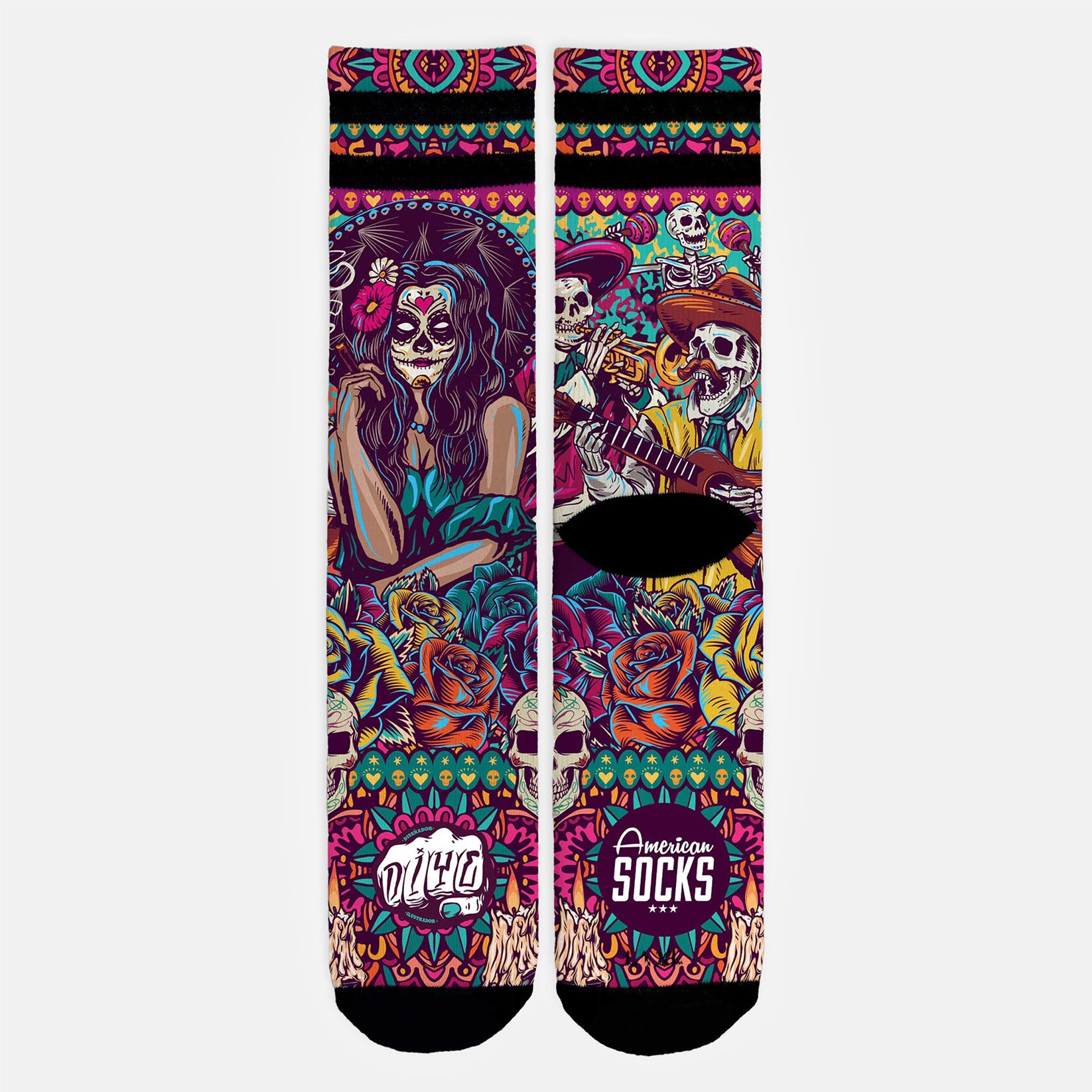 American Socks Dia De Los Muertos - Mid High Socke Mehrfarbig Bild 2