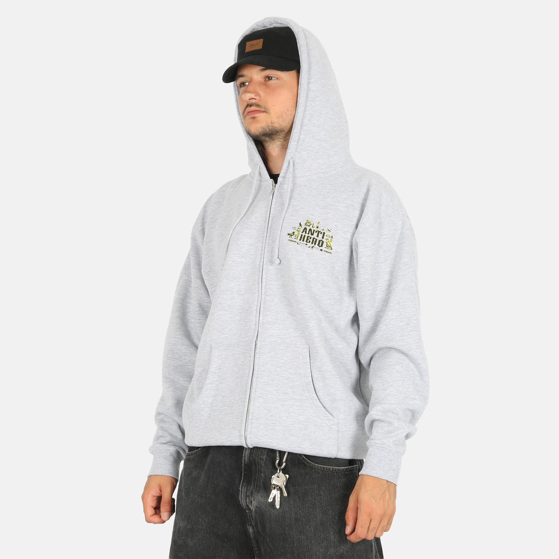 Anti Hero Zip Hoodie - Grey Heather Grau Bild 2
