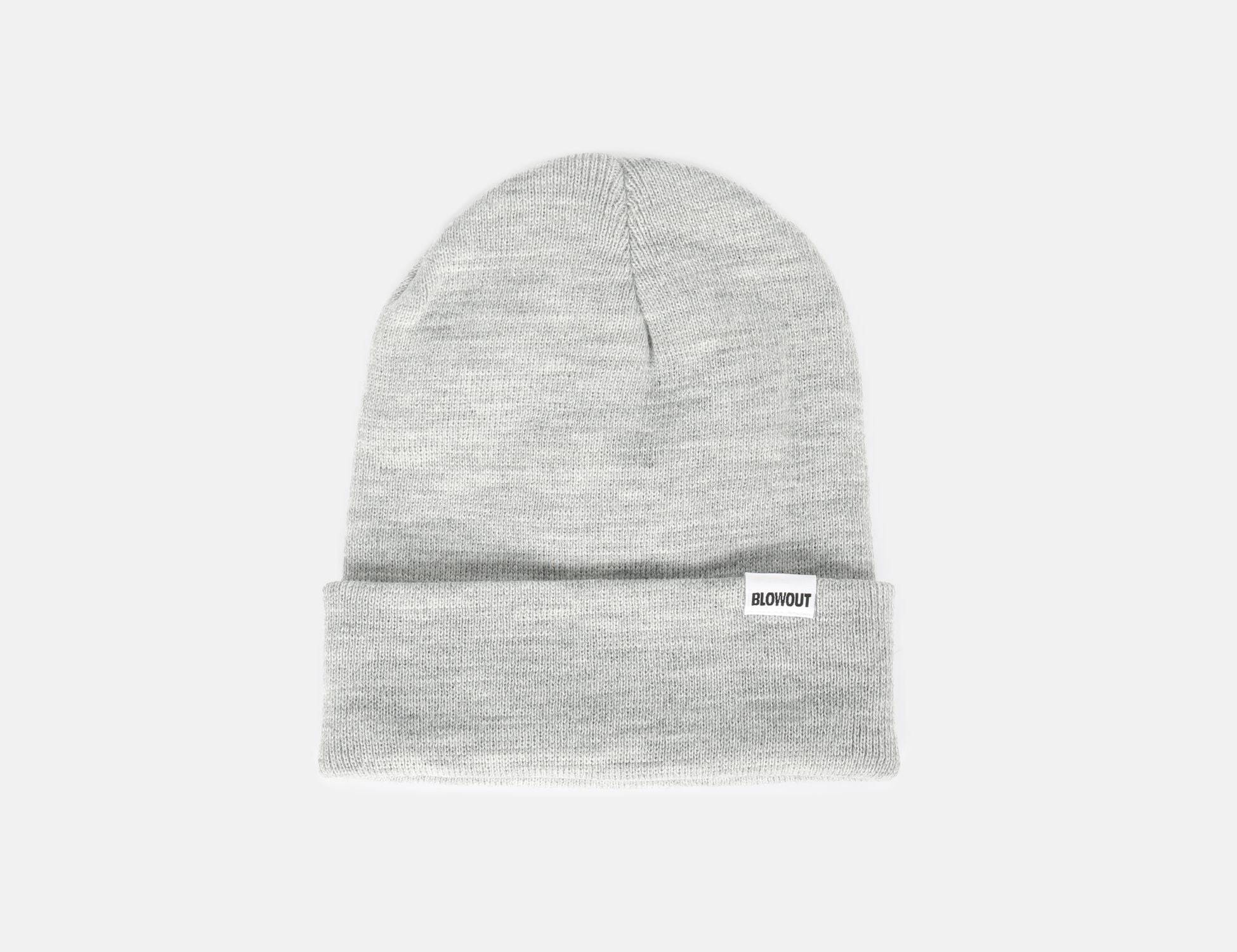 Blowout Cuffed Beanie - Heather Grea - Blowout Skateshop