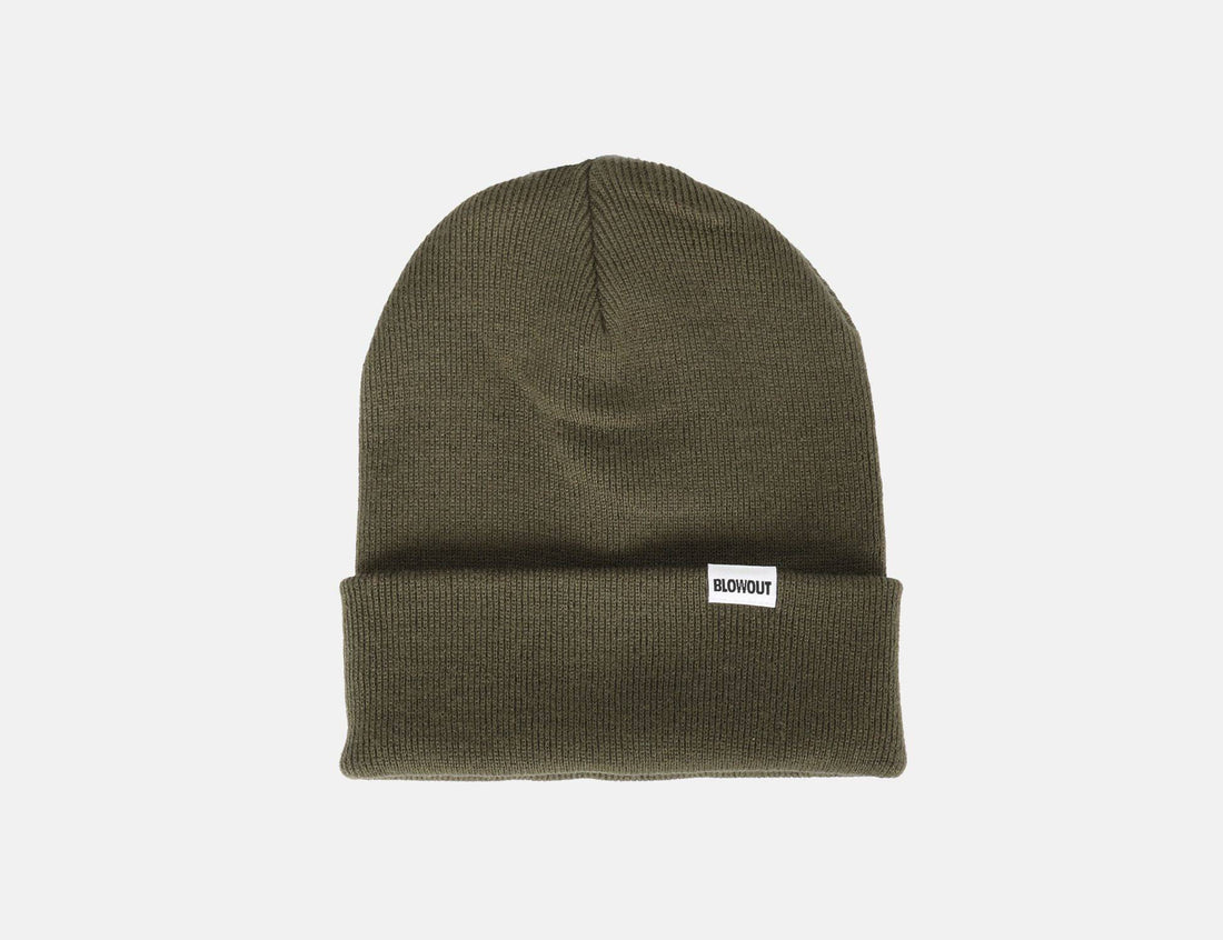 Blowout Cuffed Beanie - Olive Green - Blowout Skateshop