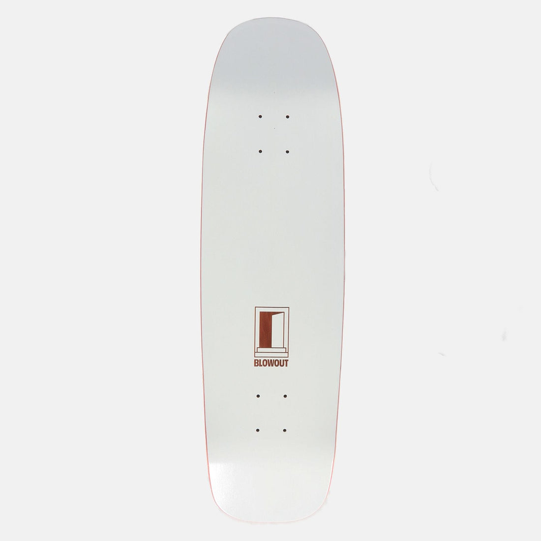 Blowout Logo Mini Special Shape Deck - White - Blowout Skateshop