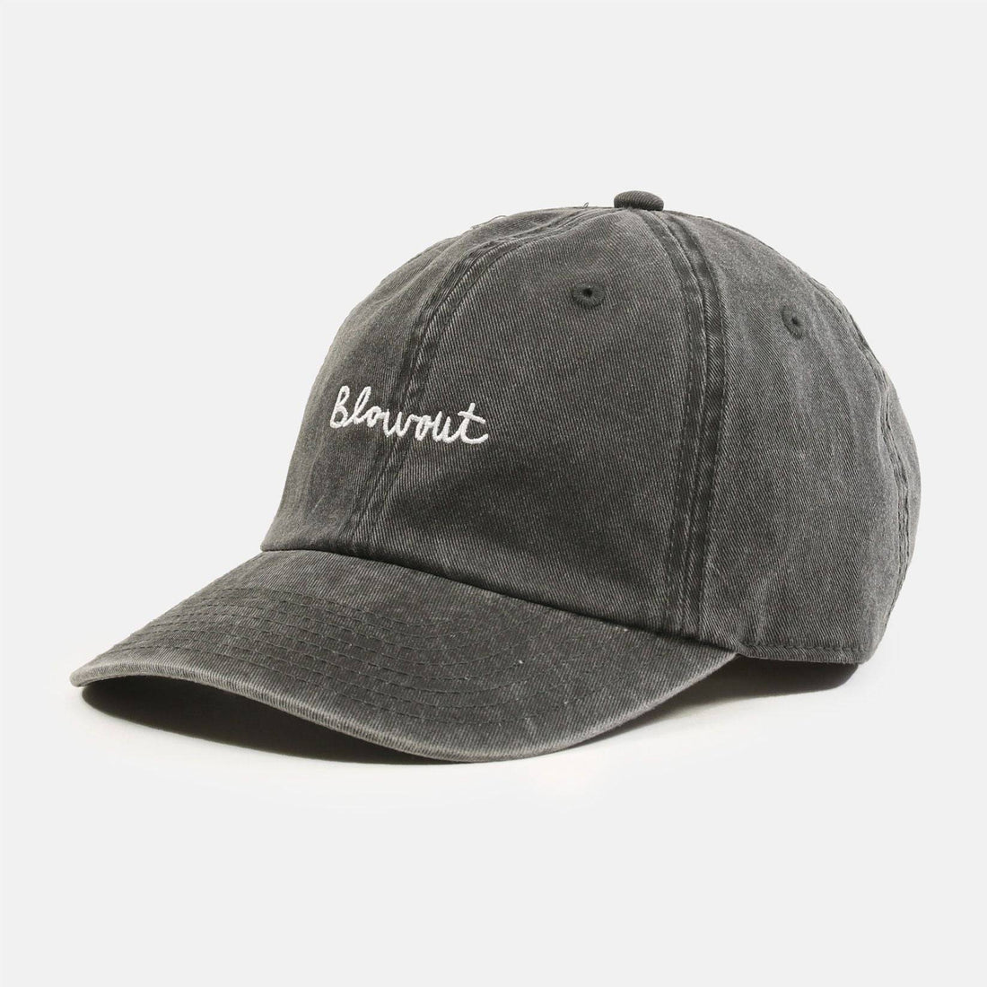 Blowout Script Cap - Washed Black - Blowout Skateshop