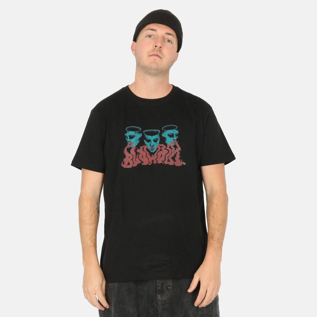 Blowout Smoking Head T-Shirt - Black - Blowout Skateshop