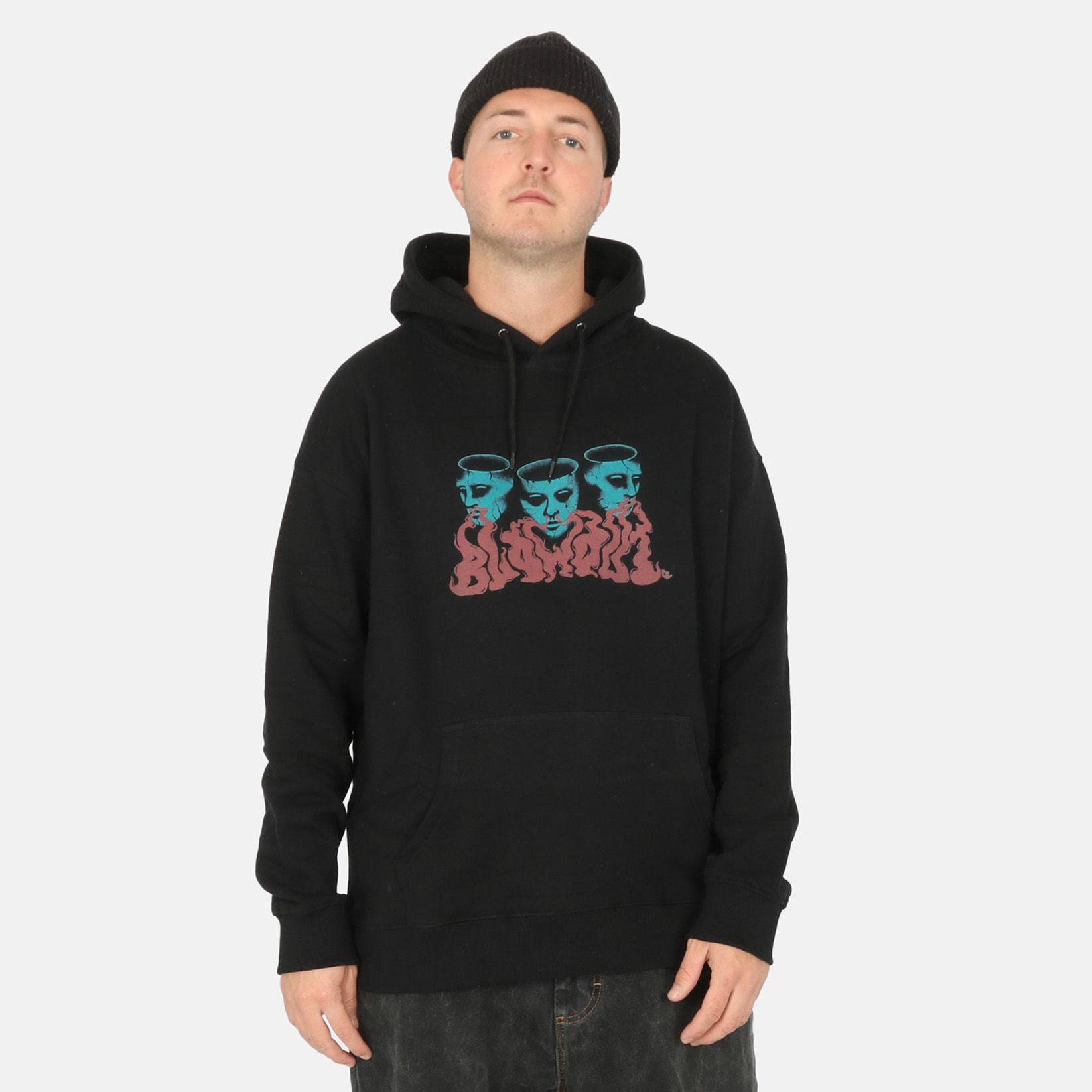 Blowout Smoking Heads Hoodie - Black - Blowout Skateshop