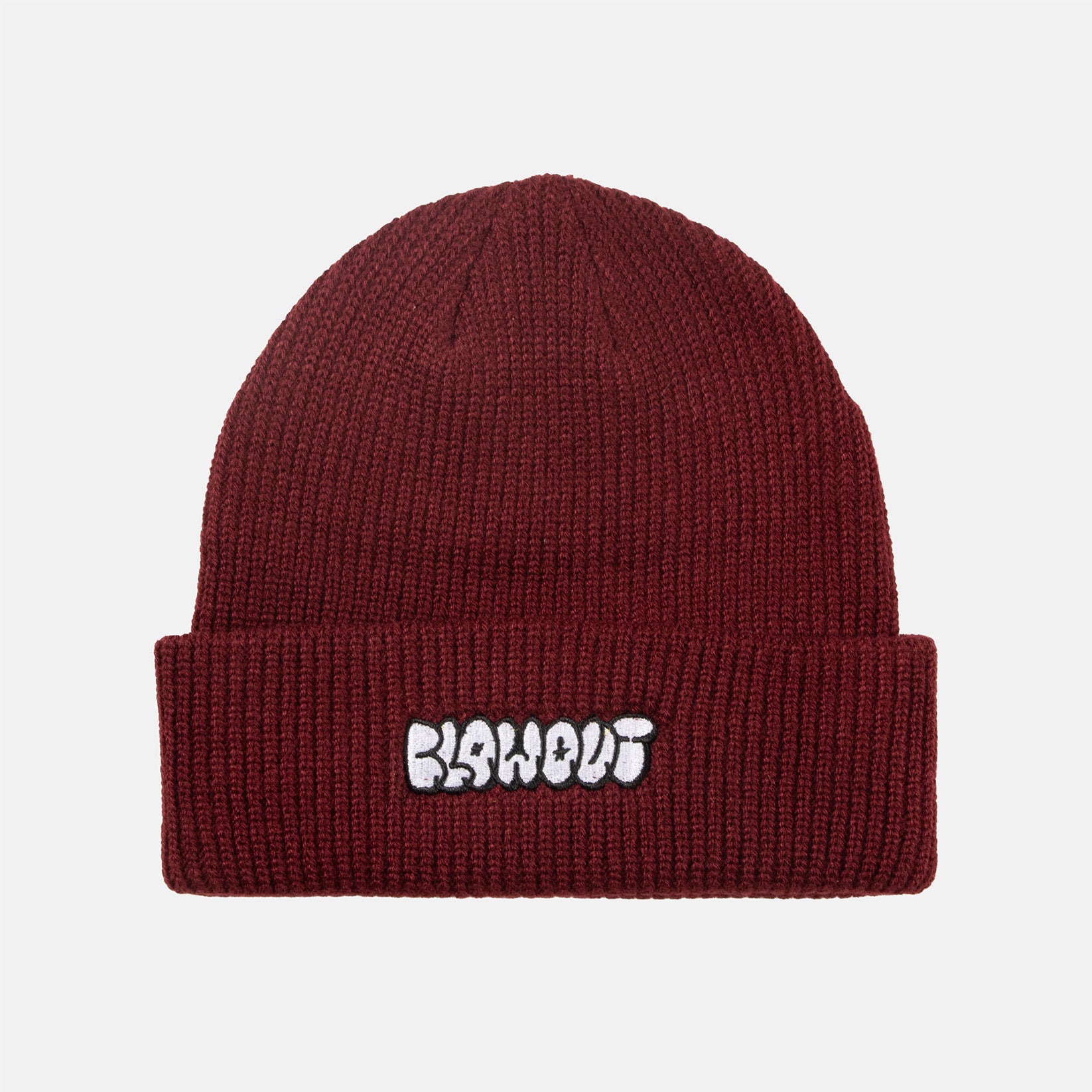 Blowout Bubble Script Beanie  Wine Red Rot Bild 1