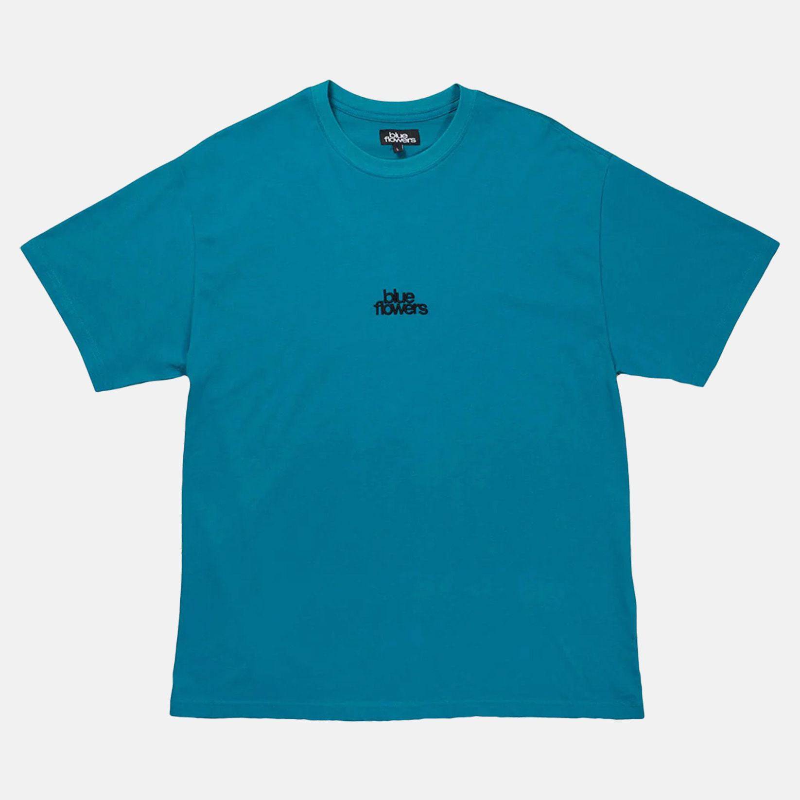 Blue Flowers Evolution T-Shirt - Ocean Blue - Blowout Skateshop