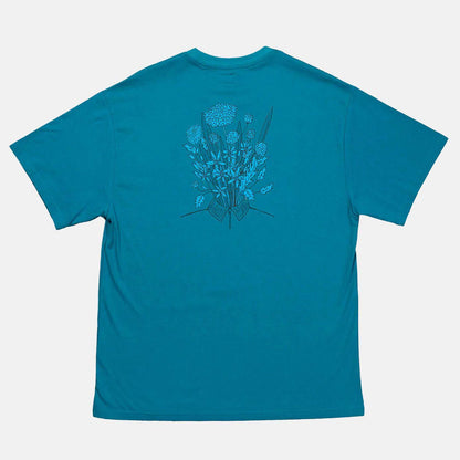 Blue Flowers Evolution T-Shirt - Ocean Blue - Blowout Skateshop