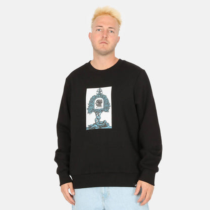 Blue Flowers Brain Tree Sweatshirt - Black Schwarz Bild 1
