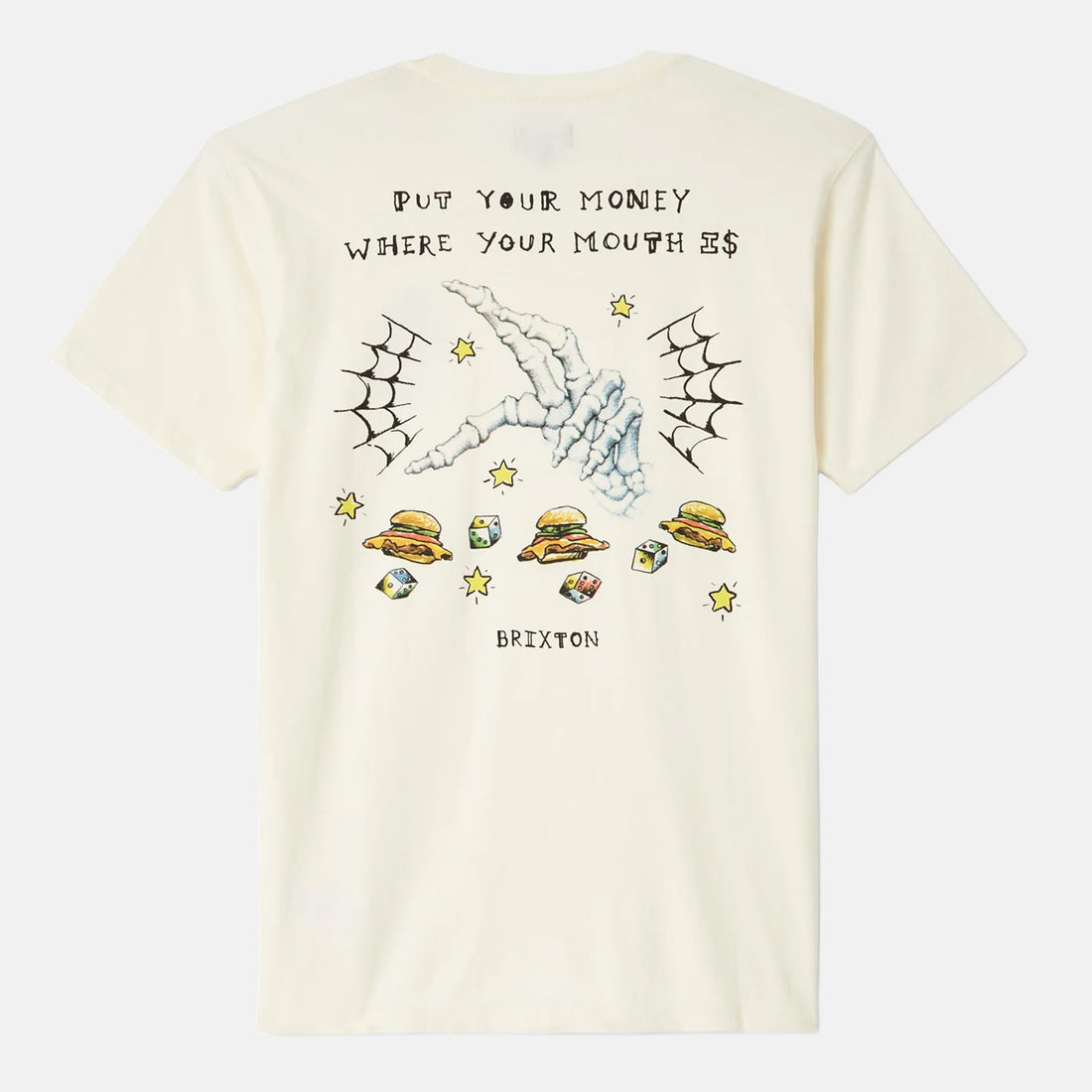 Brixton Burger She Wrote T-Shirt - Natural Weiß Bild 1