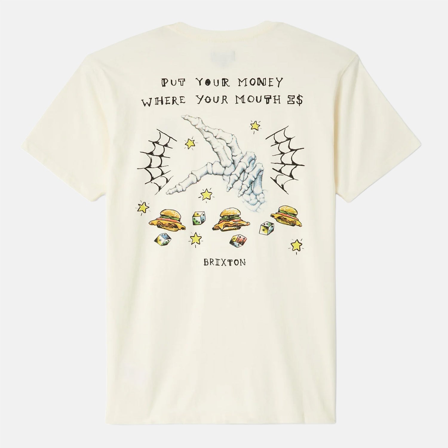 Brixton Burger She Wrote T-Shirt - Natural Weiß Bild 1
