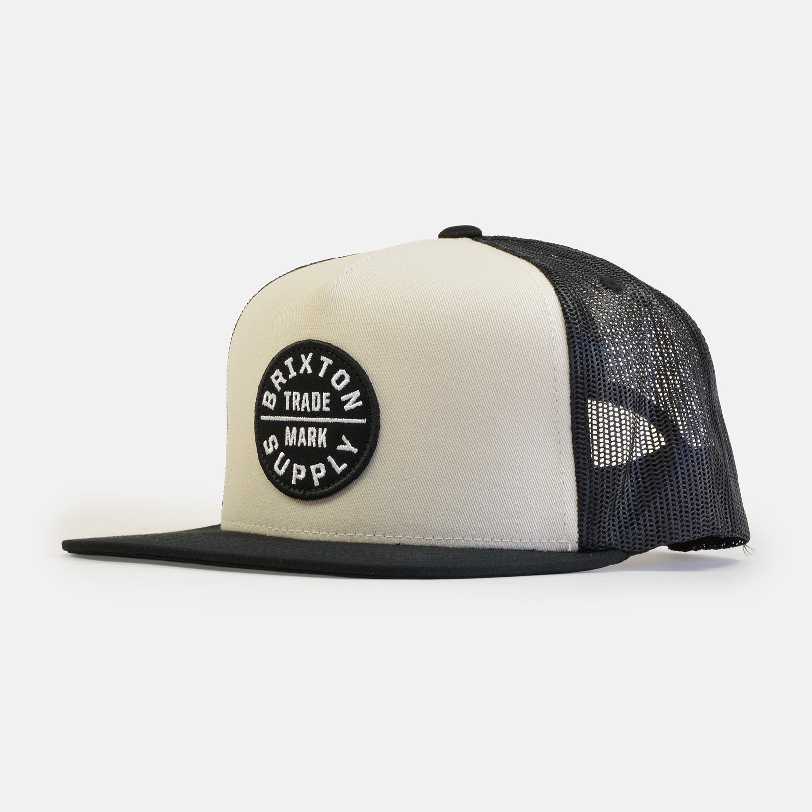 Brixton Oath Mid Profile Trucker Cap - White / Black Weiß Bild 1
