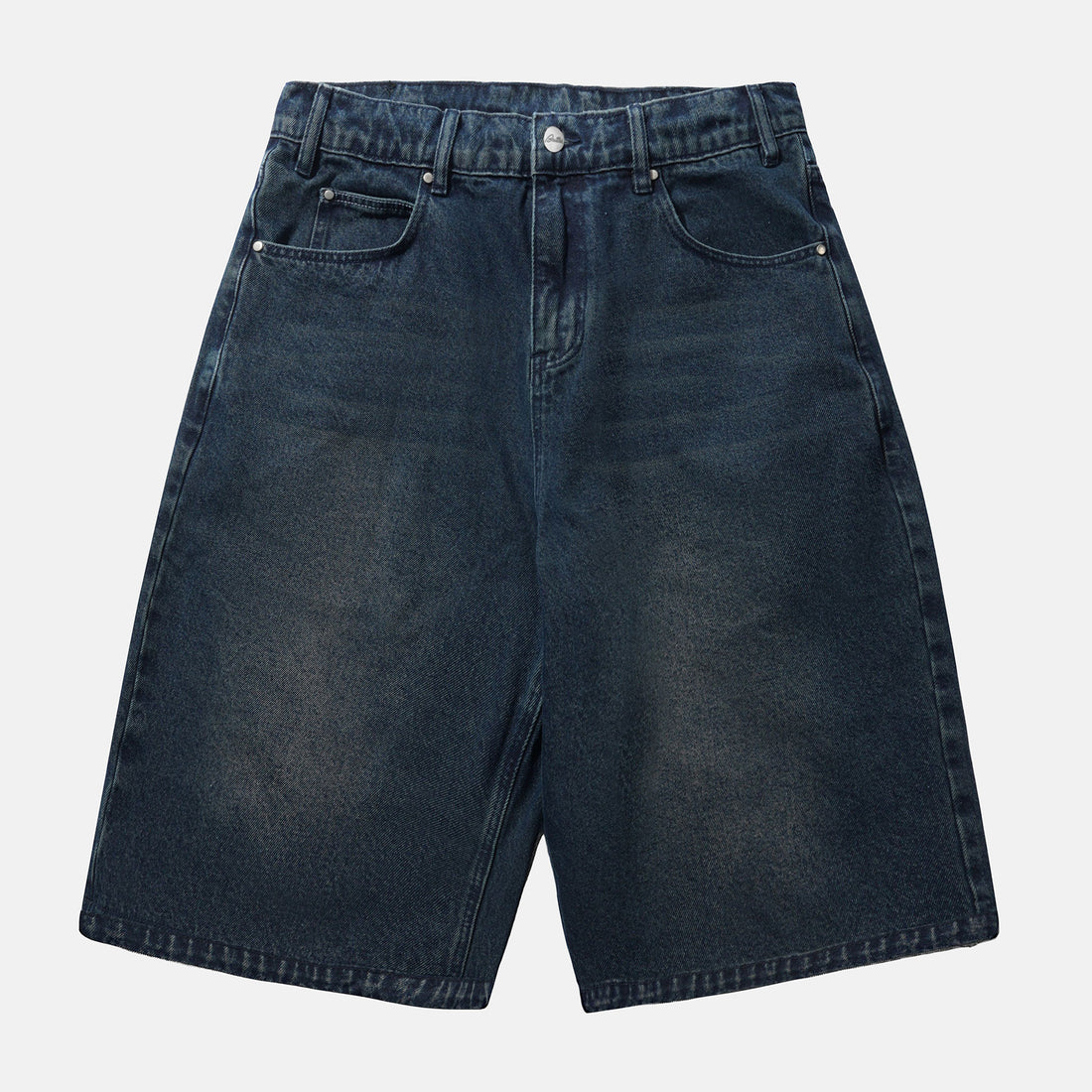 Butter Goods Distressed Big Denim Short - Washed Dark Blue Blau Bild 1