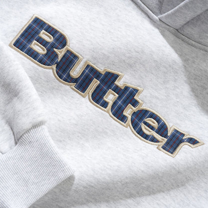 Butter Goods Plaid Logo Applique Hoodie - Ash Grau Bild 2