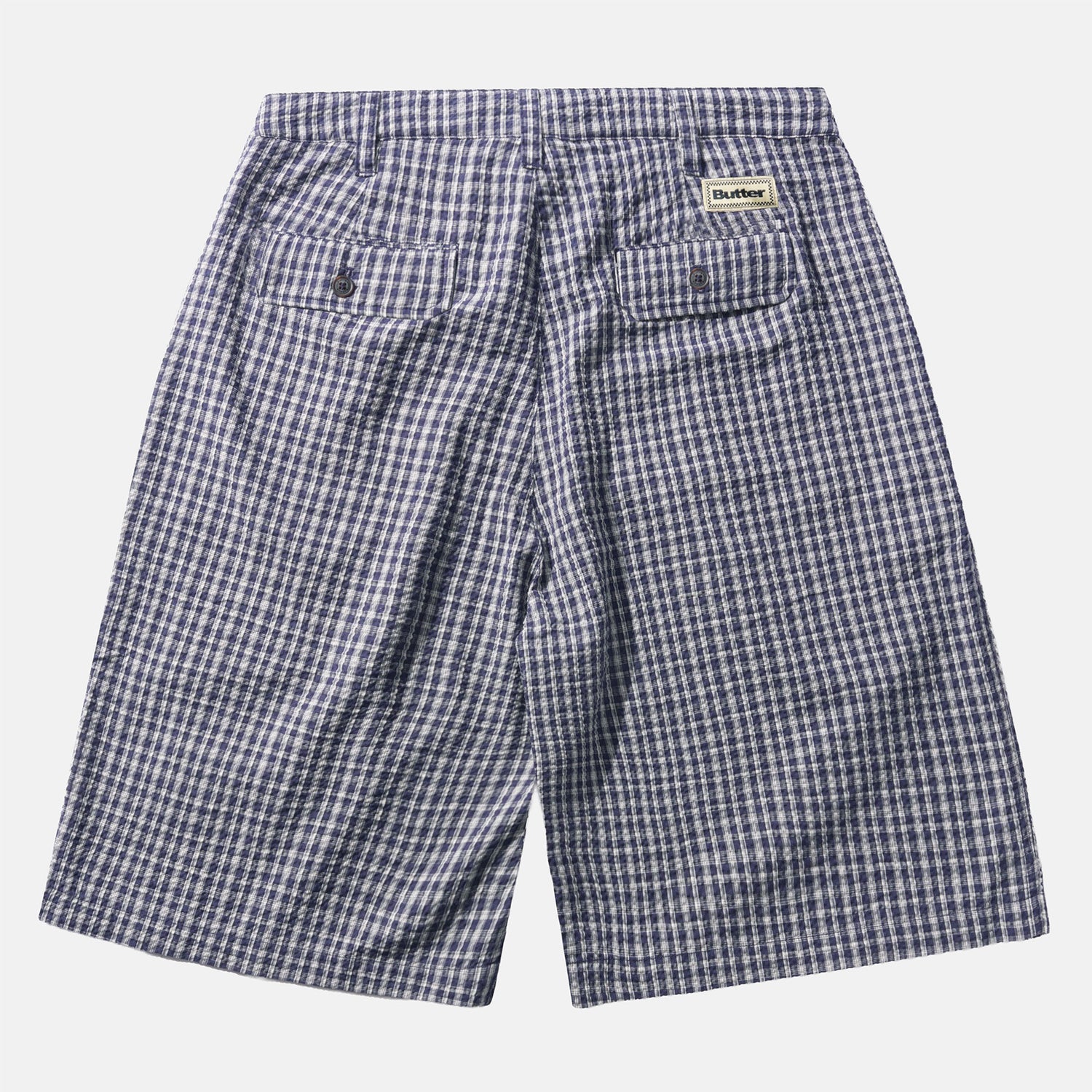 Butter Goods Pleated Short - Navy Plaid Blau Bild 1