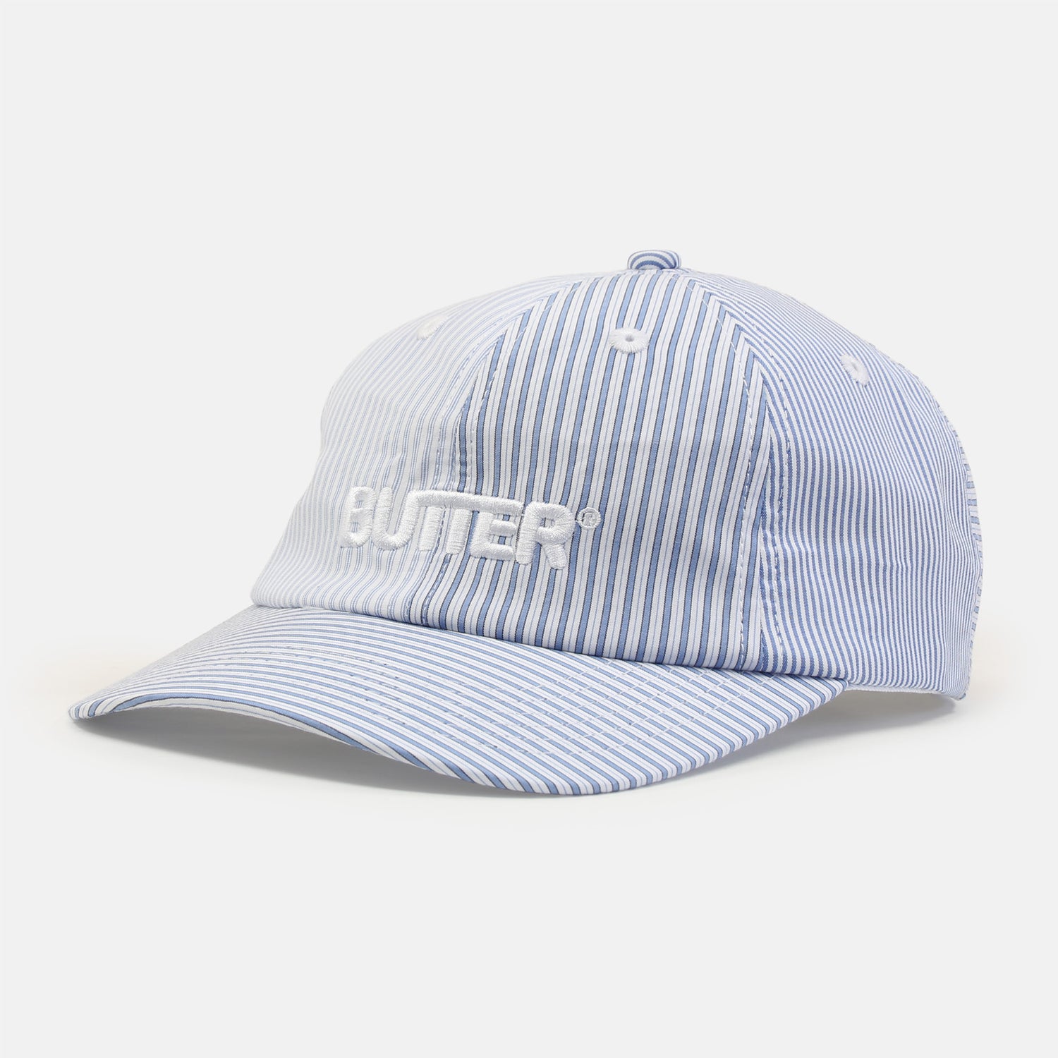 Butter Goods Rounded Logo 6 Panel Cap - Blue Stripe Blau Bild 1