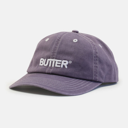 Butter Goods Rounded Logo 6 Panel Cap - Washed Eggplant Lila Bild 1