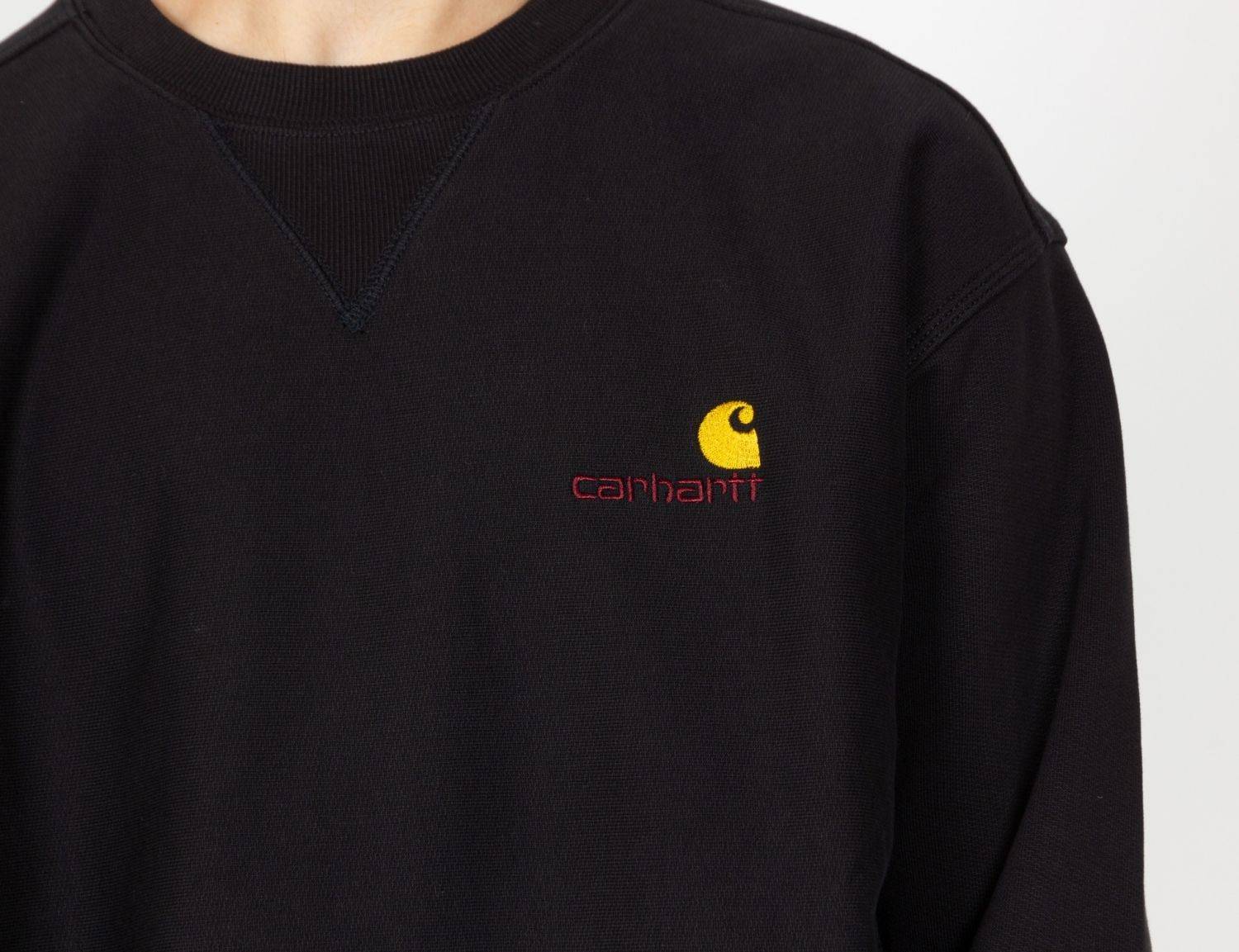 Carhartt WIP American Script Crew Neck - Black - Blowout Skateshop