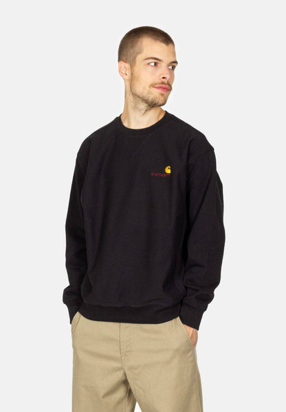 Carhartt WIP American Script Crew Neck - Black - Blowout Skateshop