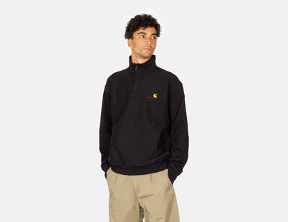 Carhartt WIP American Script Half Zip - Black - Blowout Skateshop