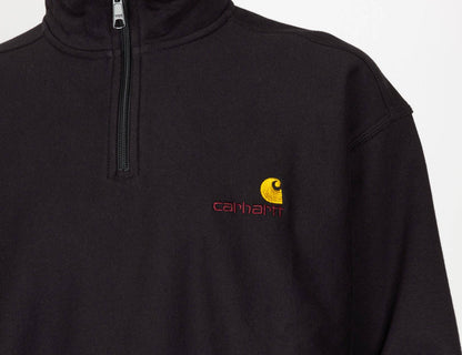 Carhartt WIP American Script Half Zip - Black - Blowout Skateshop