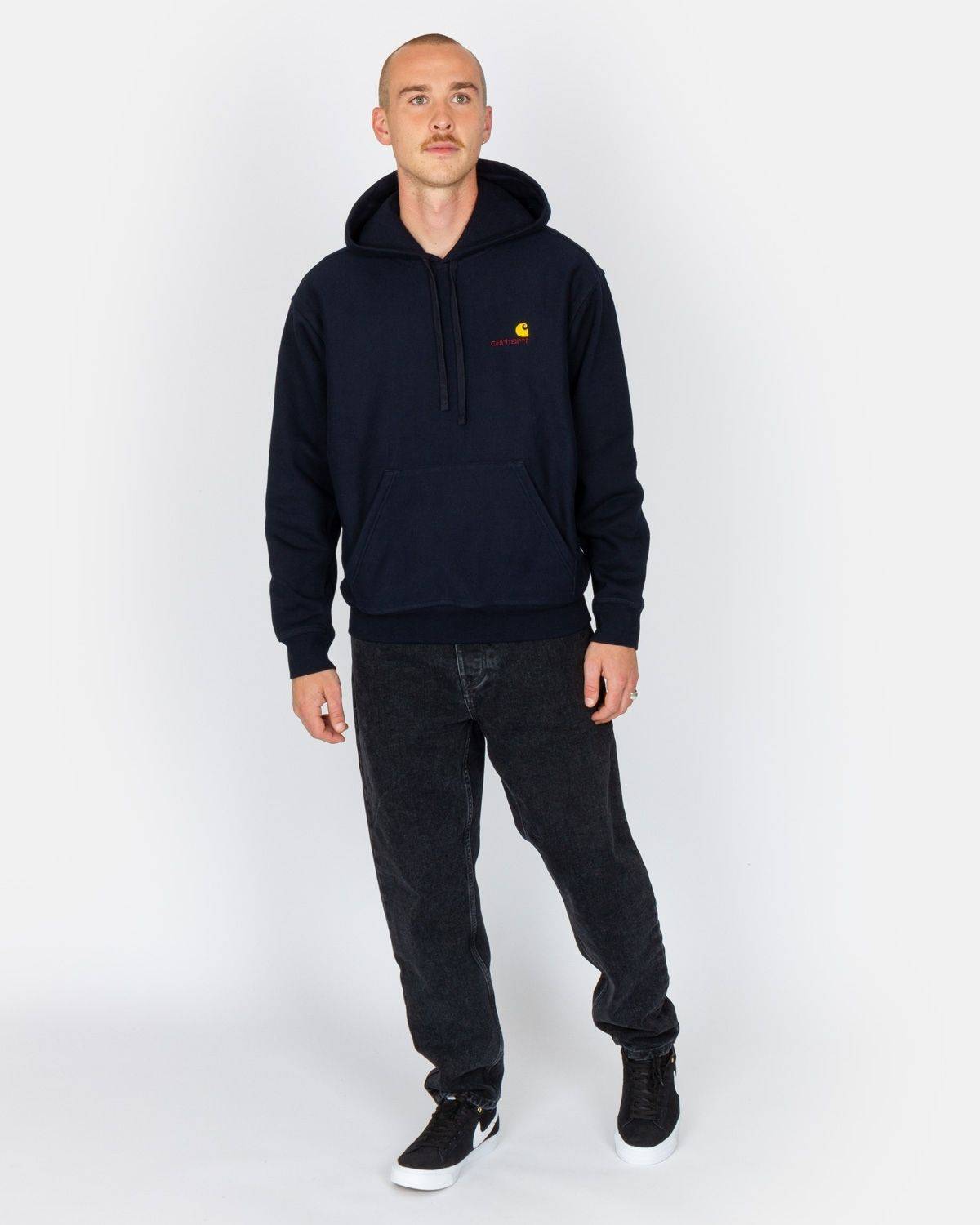 Carhartt WIP American Script Hoodie - Black - Blowout Skateshop