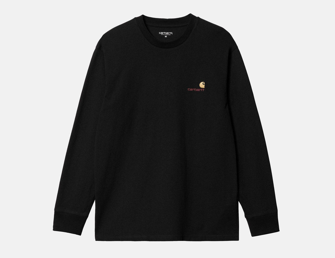 Carhartt WIP American Script Longsleeve - Black - Blowout Skateshop