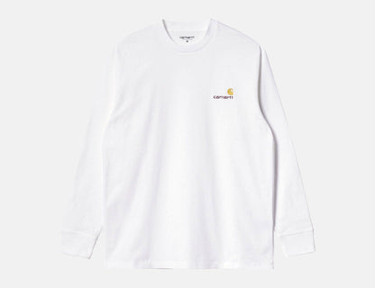 Carhartt WIP American Script Longsleeve - White - Blowout Skateshop