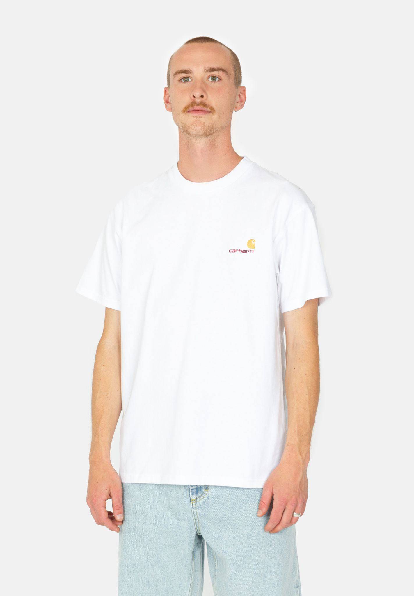 Carhartt WIP American Script T-Shirt - White - Blowout Skateshop