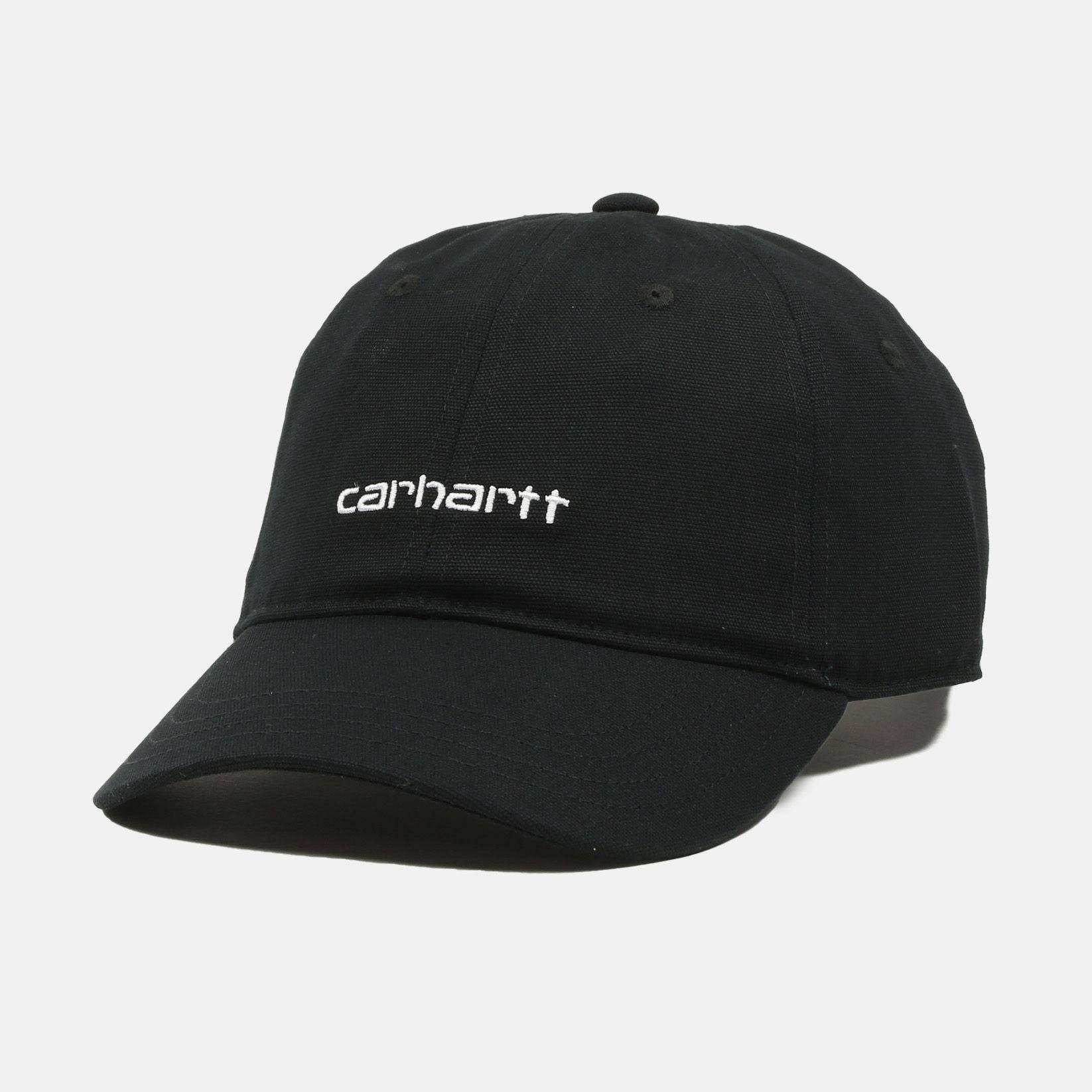 Carhartt WIP Canvas Script Cap - Black/White - Blowout Skateshop