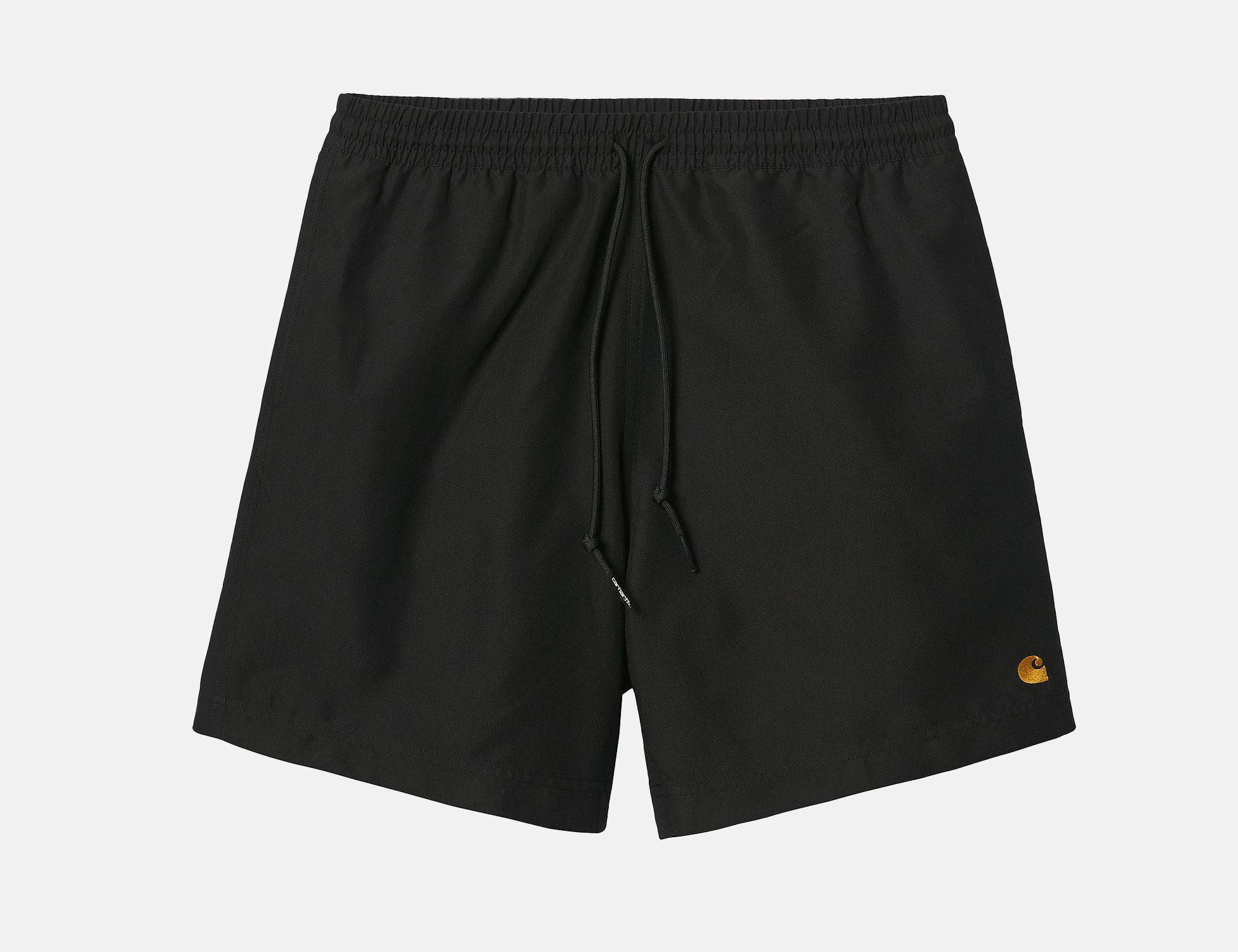 Carhartt WIP Chase Boardshort - Black / Gold - Blowout Skateshop