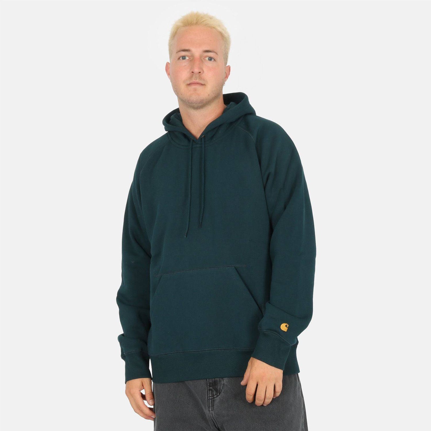 Carhartt WIP Chase Hoodie - Duck Blue / Gold - Blowout Skateshop