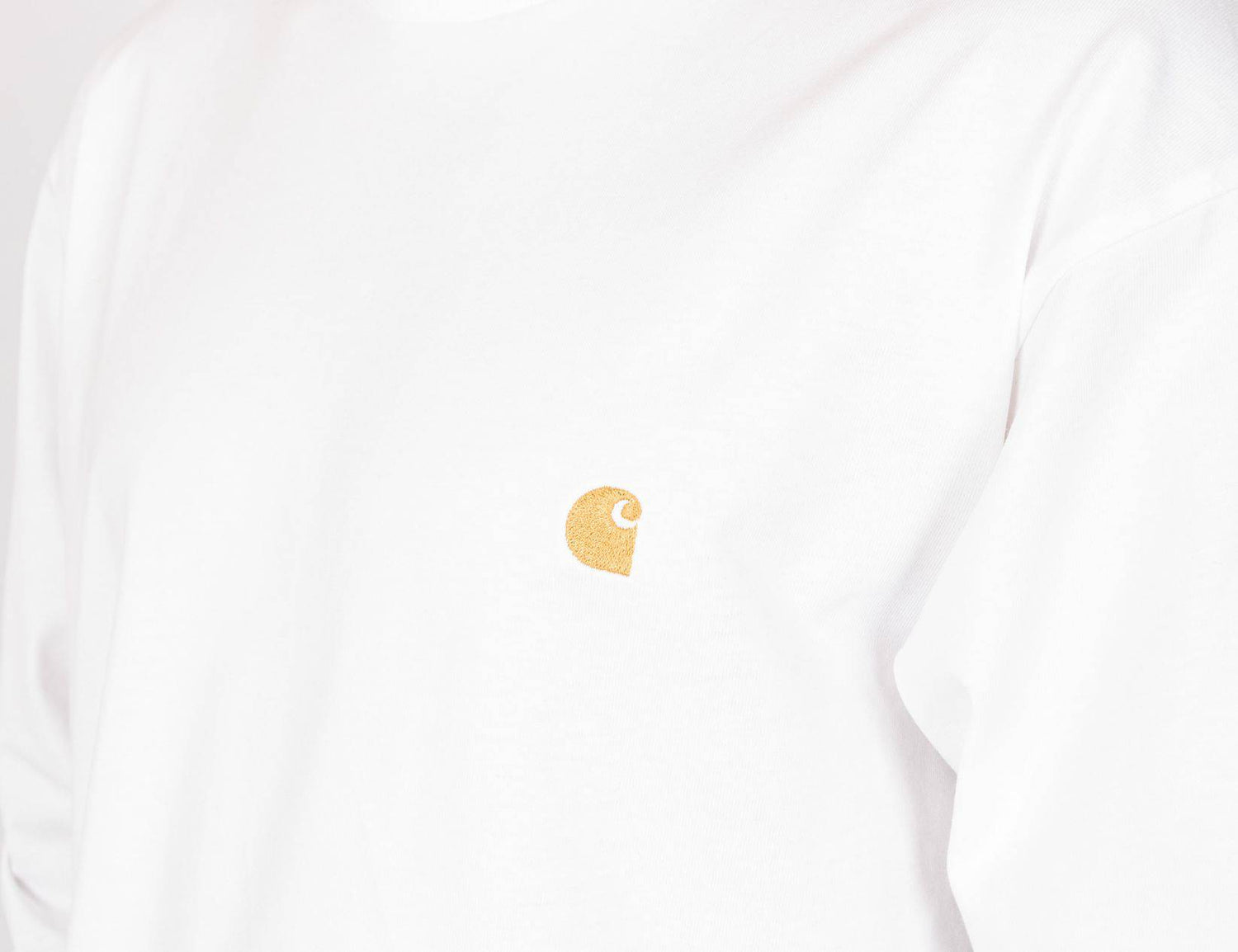 Carhartt WIP Chase Longsleeve - White / Gold - Blowout Skateshop