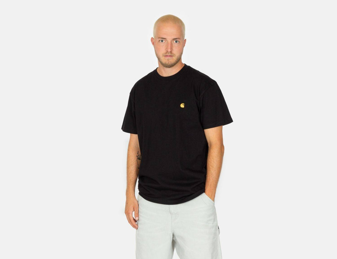 Carhartt WIP Chase T-Shirt - Black / Gold - Blowout Skateshop