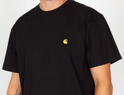 Carhartt WIP Chase T-Shirt - Black / Gold - Blowout Skateshop