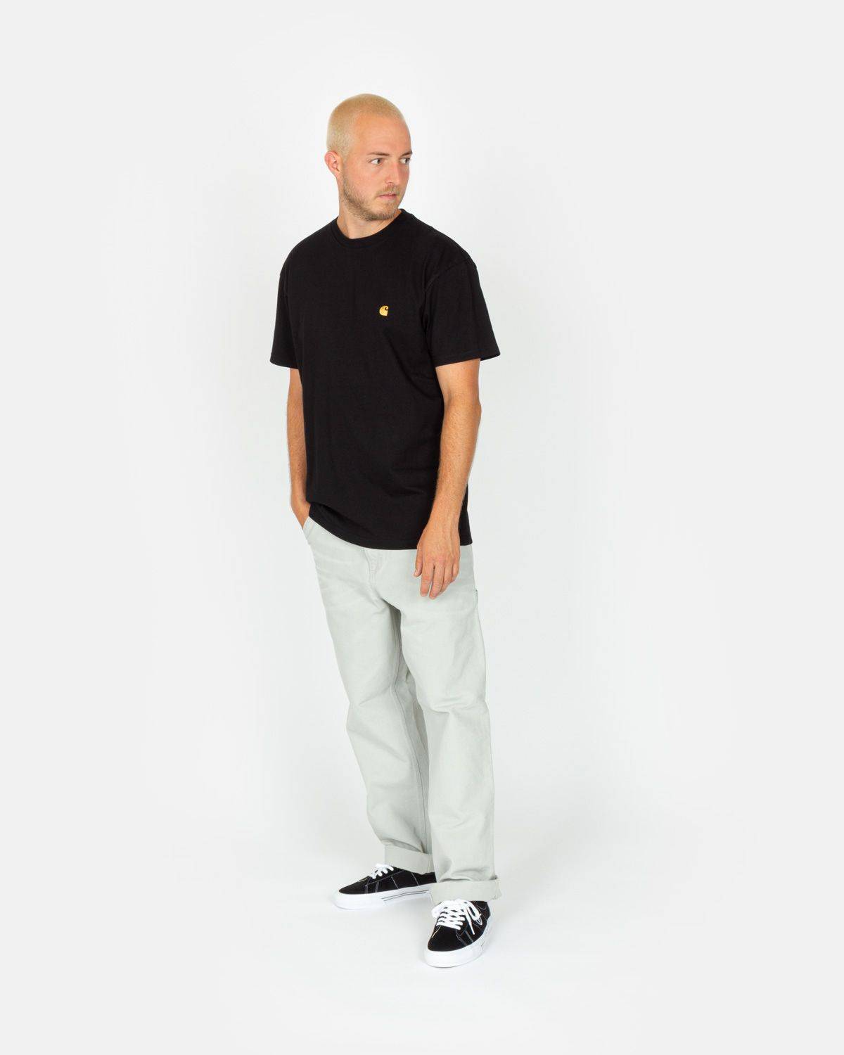 Carhartt WIP Chase T-Shirt - Black / Gold - Blowout Skateshop