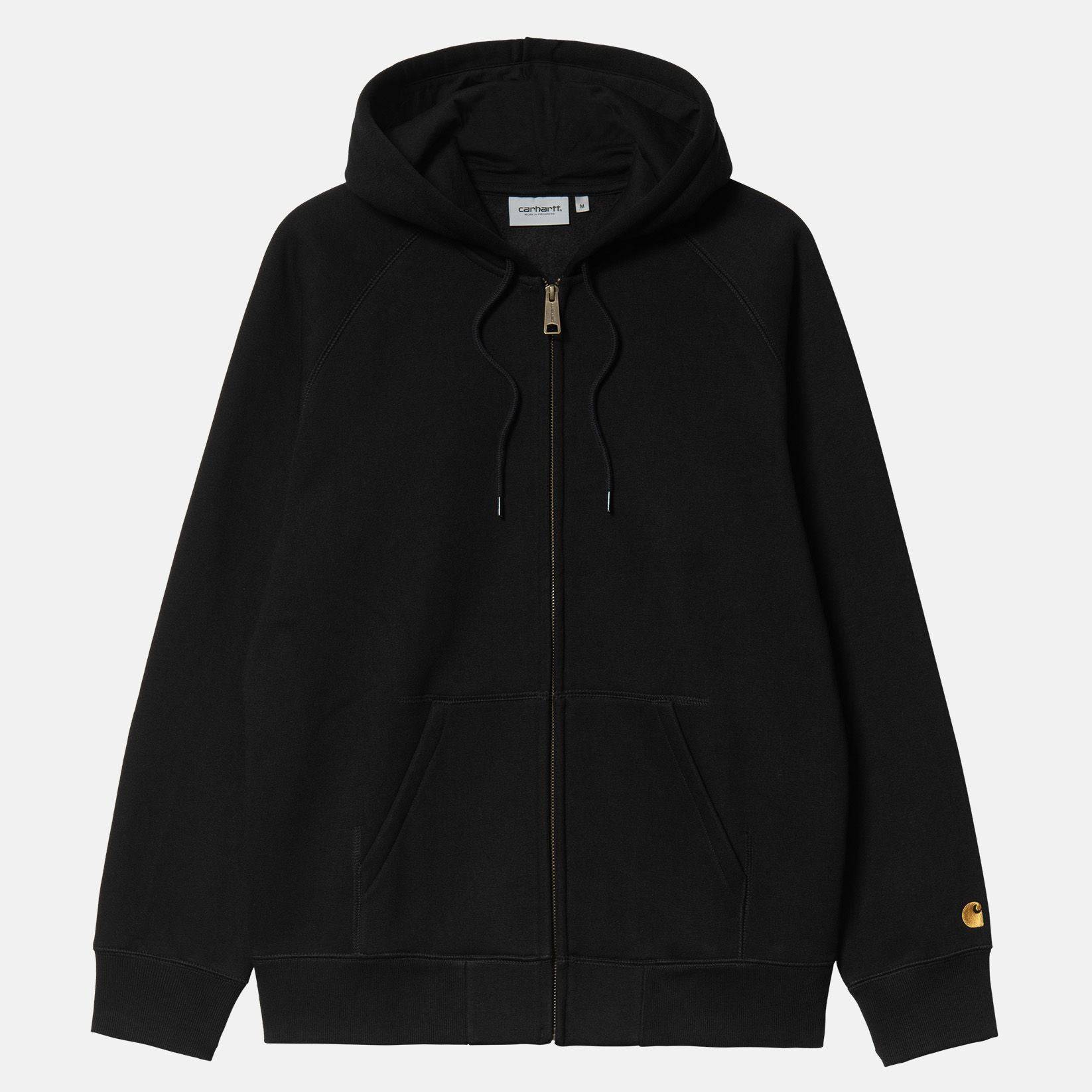 Carhartt WIP Chase Zip-Hoodie - Black / Gold - Blowout Skateshop