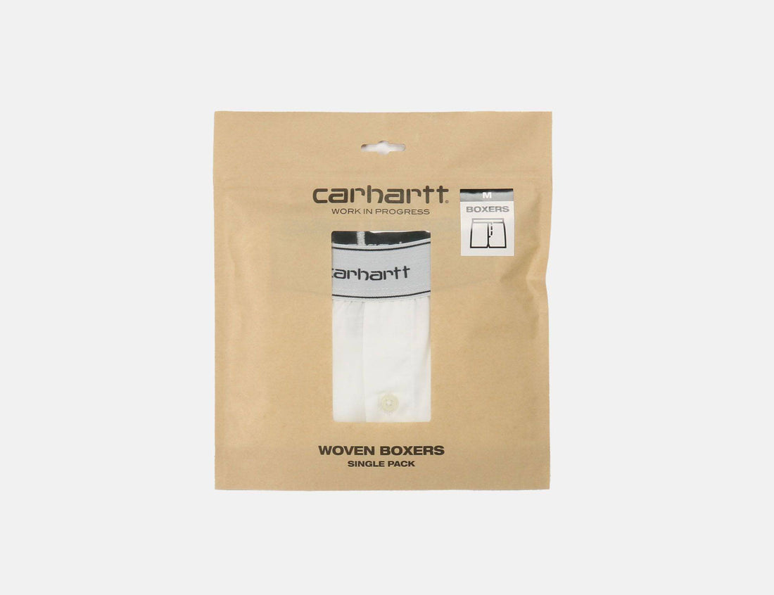 Carhartt WIP Cotton Script Boxershort - White - Blowout Skateshop