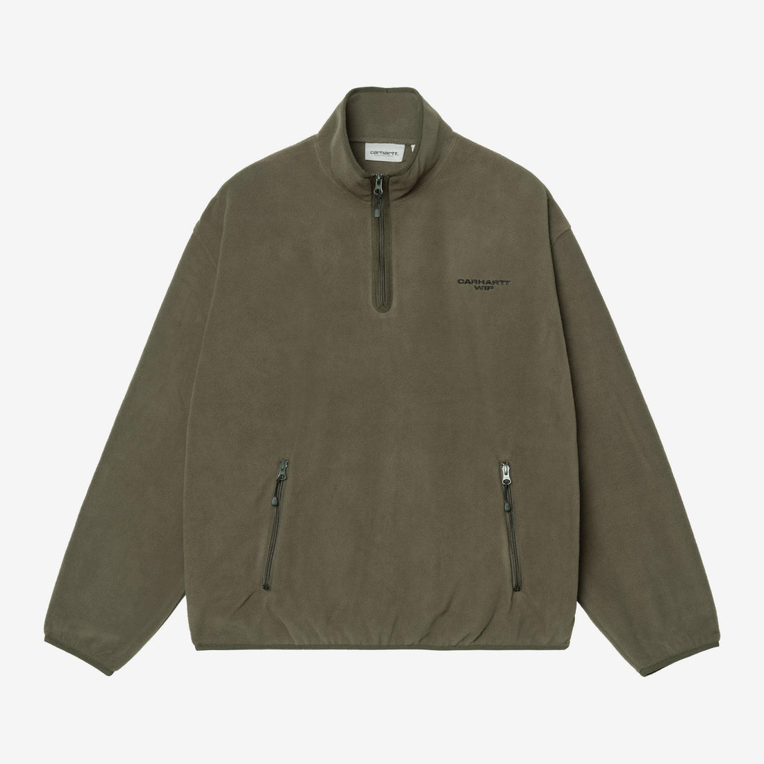 Carhartt WIP Edmore Half Zip Sweat - Cypress / Black, Vorderansicht
