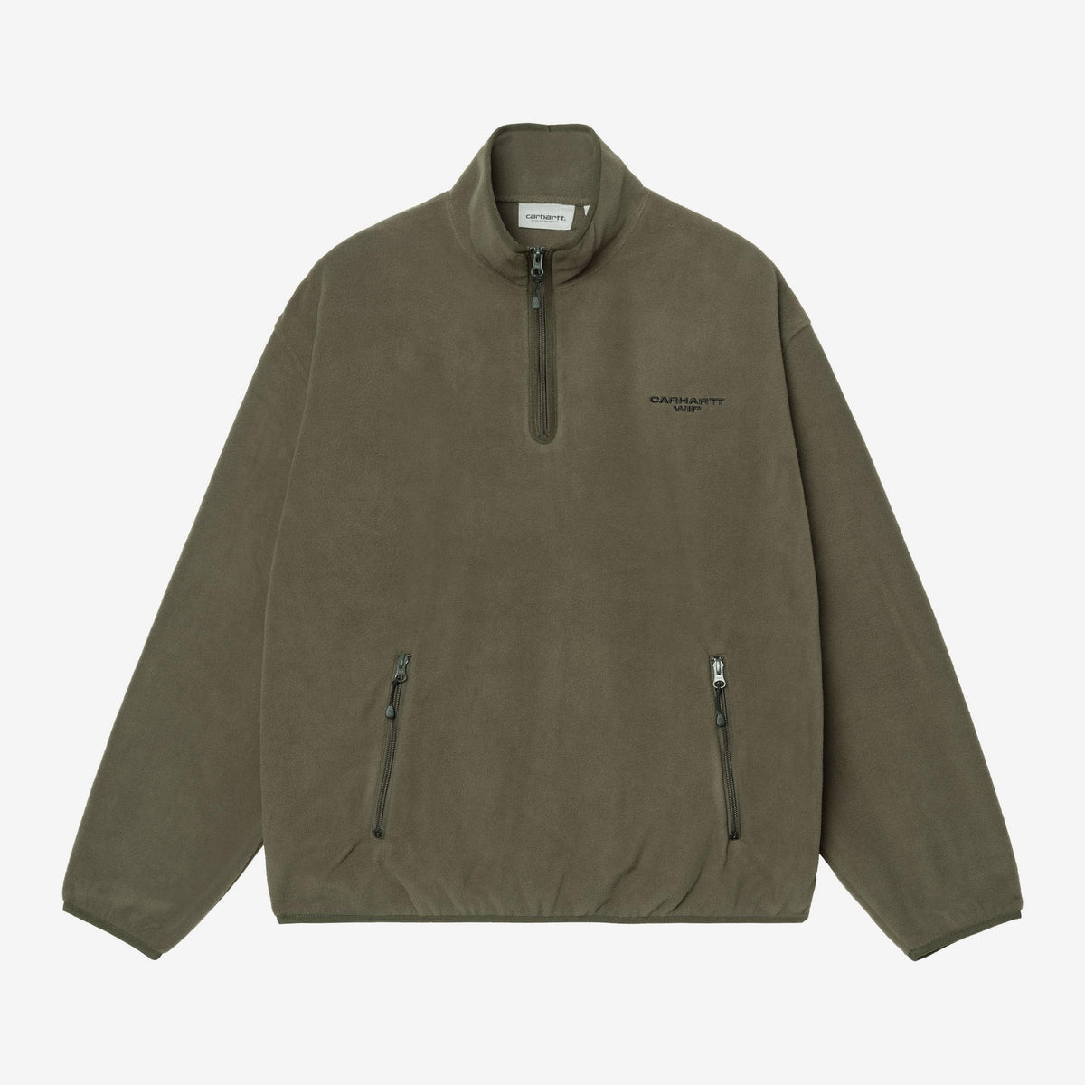 Carhartt WIP Edmore Half Zip Sweat - Cypress / Black, Vorderansicht