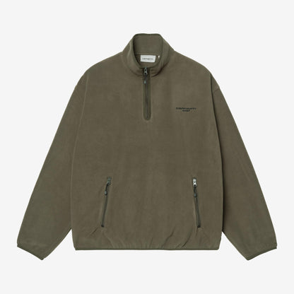 Carhartt WIP Edmore Half Zip Sweat - Cypress / Black, Vorderansicht